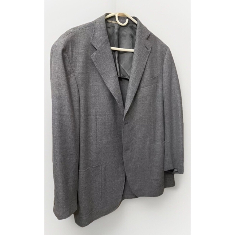 Canali Mens Blazer Sport Coat Two Button Casual Jacket Size 46 (56IT) Wool Suit